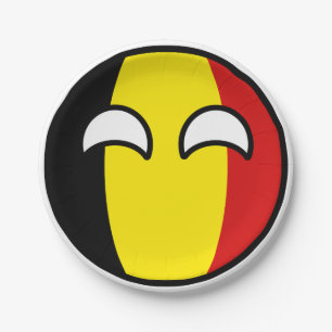 Funny Trending Geeky Belgien Countryball Pappteller