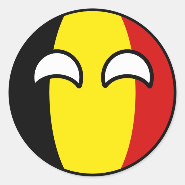Funny Trending Geeky Belgien Countryball Runder Aufkleber (Vorderseite)