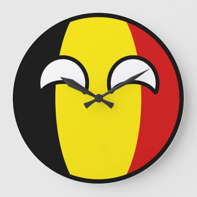 Funny Trending Geeky Belgium Countryball Große Wanduhr (Vorderseite)