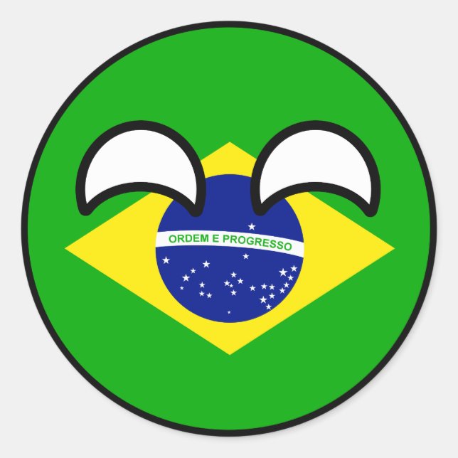 Funny Trending Geeky Brasilien Countryball Runder Aufkleber (Vorderseite)