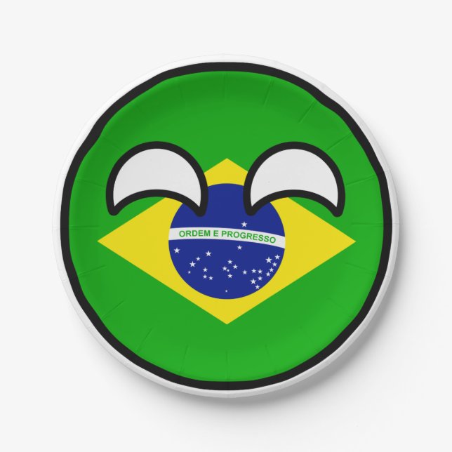 Funny Trending Geeky Brasilien Landschaftsball Pappteller (Vorderseite)