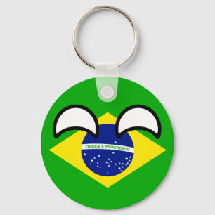 Funny Trending Geeky Brazil Countryball Schlüsselanhänger