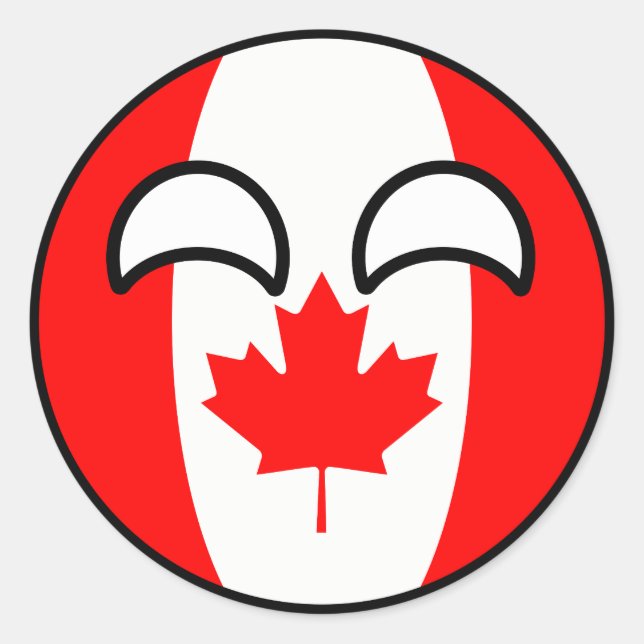 Funny Trending Geeky Canada Countryball Runder Aufkleber (Vorderseite)
