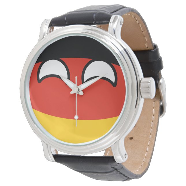 Funny Trending Geeky Deutschland Countryball Armbanduhr (Schrägansicht)