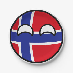 Funny Trending Geeky Norwegen Countryball Pappteller