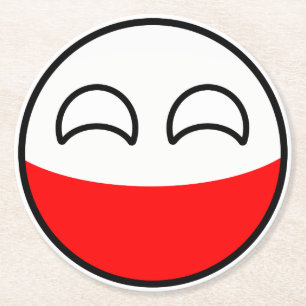 Funny Trending Geeky Polen Landball Runder Pappuntersetzer