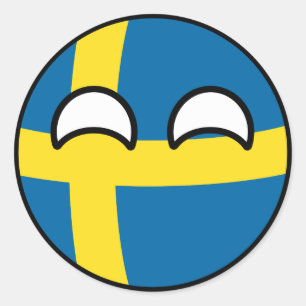 Funny Trending Geeky Schweden Countryball Runder Aufkleber