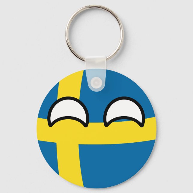 Funny Trending Geeky Schweden Countryball Schlüsselanhänger (Vorderseite)