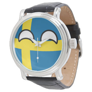 Funny Trending Geeky Schweden Landschaft Armbanduhr