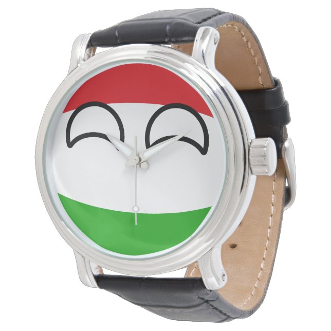 Funny Trending Geeky Ungarn Countryball Armbanduhr (Schrägansicht)