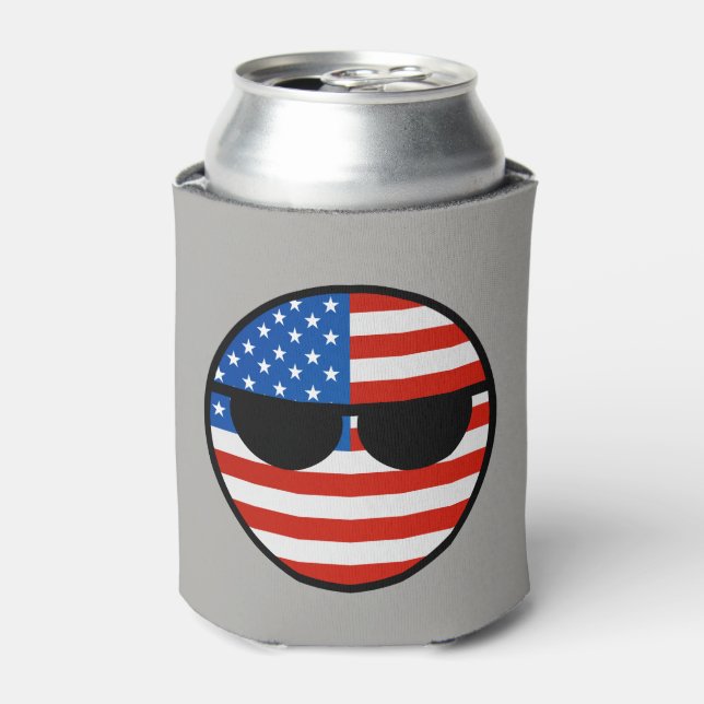 Funny Trending Geeky USA Countryball Dosenkühler (Kanne Vorderseite)