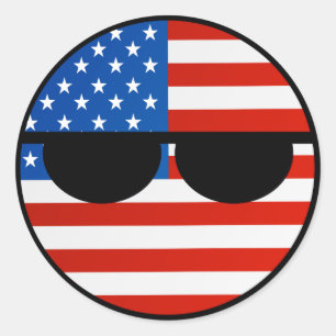 Funny Trending Geeky USA Countryball Runder Aufkleber