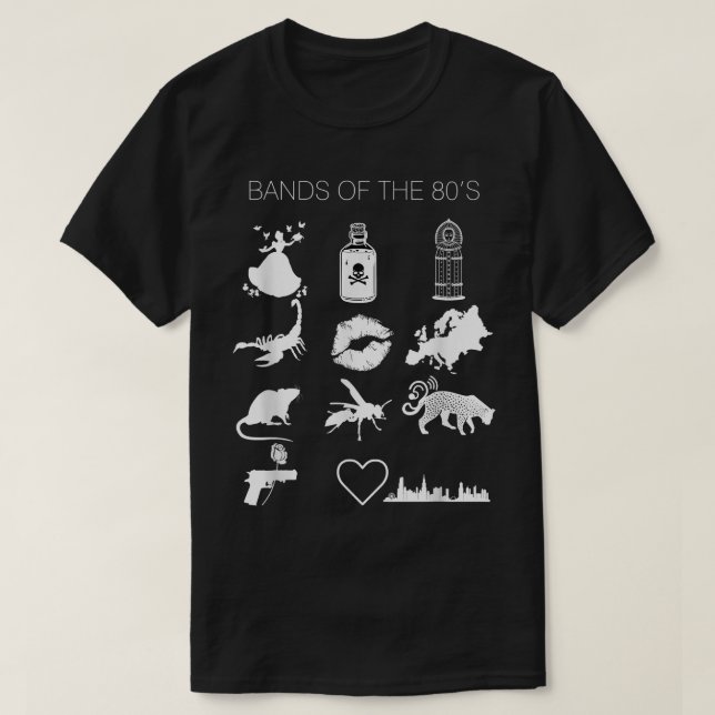 Funny Trendy Bands von der 80er Jahre Hair Bands R T-Shirt (Design vorne)