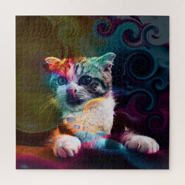 FUNNY TRENDY COLORFUL CAT ART (Vertikal)