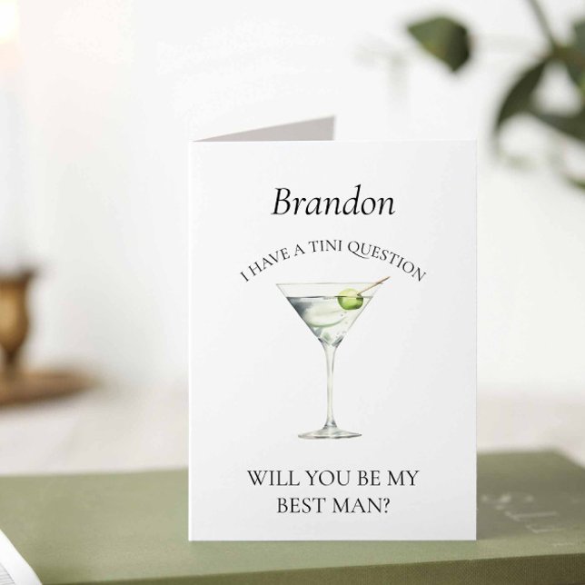 Funny Trendy Martini wird meine Trauzeuge Card sei Einladung (Classic Martini Best Man)