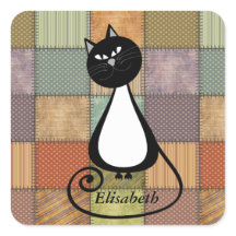 Funny trendy whimsical Cartoon Cat personalisiert