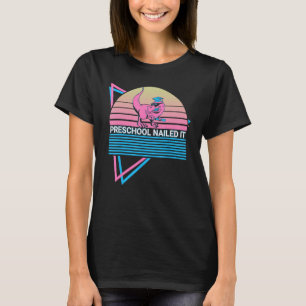Funny Trex T Rex Dinosaur Retro Preschool Nail I T-Shirt