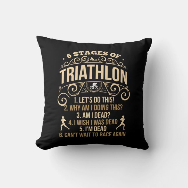 Funny Triathlon Zitat Crazy Triathlete Sportler Kissen (Vorderseite)