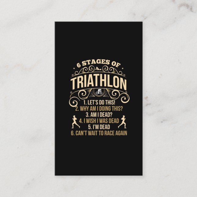 Funny Triathlon Zitat Crazy Triathlete Sportler Visitenkarte (Vorderseite)