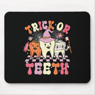 Funny Trick oder Zähne Halloween Zahnarzt oder Mousepad