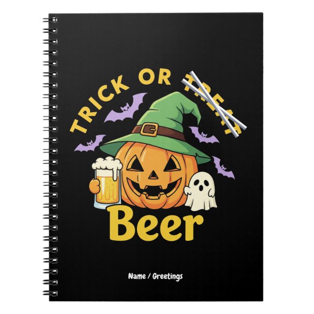 Funny Trick Or Treat Halloween Beer Party Design  Notizblock (Vorderseite)