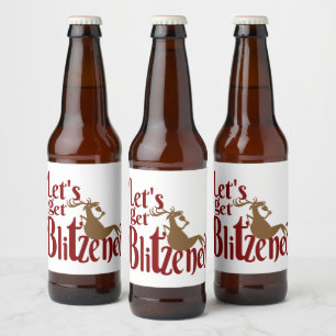 Funny trinken Rentier Feier Bierflaschenetikett