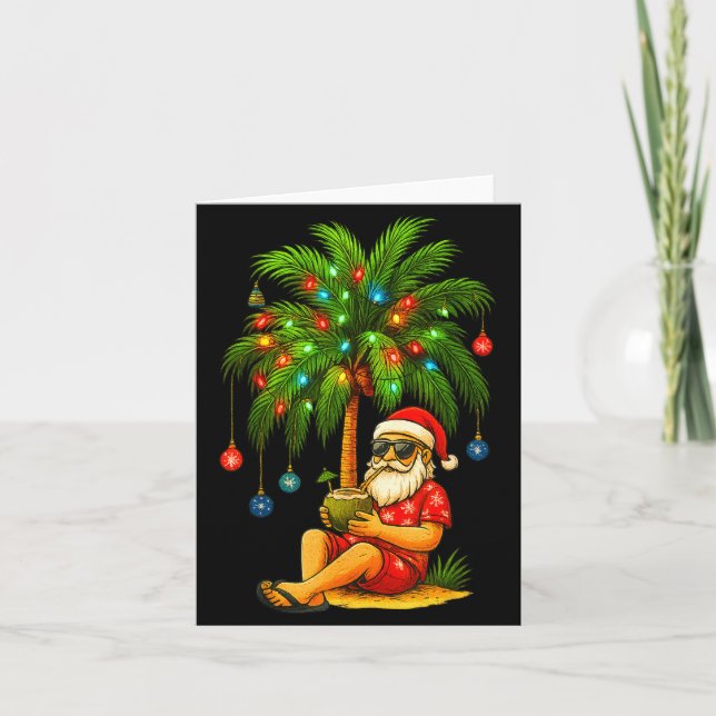 Funny Trocal Santa Christmas Tree For Men Women Ki Karte (Vorderseite)