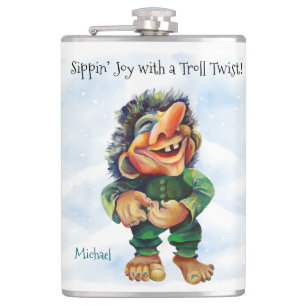 Funny Troll Hip Flask Sippin’ Joy mit einer Drehun Flachmann