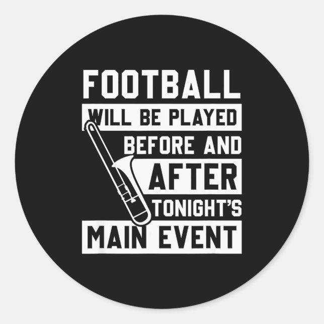 Funny Trombone Player Marching Band  Runder Aufkleber (Vorderseite)