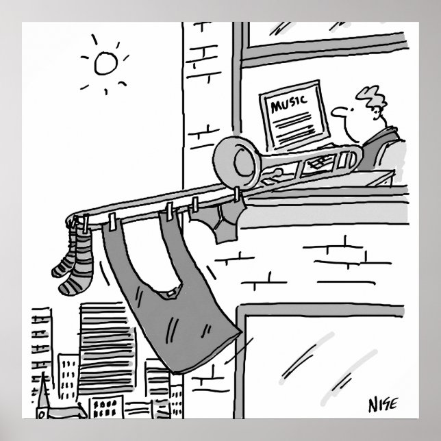 Funny Trombone Player Musician Poster (Vorne)