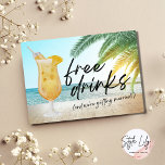 Funny Tropical Beach Hochzeit Save the Date Ankündigung<br><div class="desc">Holen Sie sich Ihre Gäste für Ihren großen Tag mit dieser lustigen Strand Hochzeit sparen Sie die Daten! Mit einem lebendigen Design wird unser "Free Drinks (und wir heiraten gerade)" Design jeden zum Lächeln bringen. Passen Sie Ihre Hochzeitsdetails an und schicken Sie eine E-Mail an Familie und Freunde, um sie...</div>