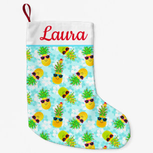 Funny Tropical Christmas Pineapples Kleiner Weihnachtsstrumpf