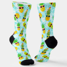 Funny Tropical Christmas Pineapples Socken