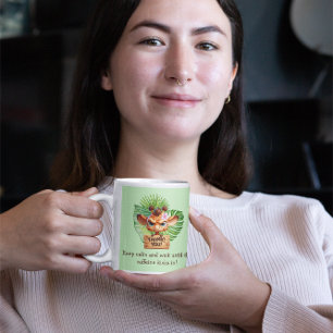 Funny Tropical Giraffe Café Mug - Personnalisable