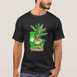 Funny Tropical Hawaii Leprechaun Surfers Saint Pat T-Shirt