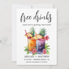 Funny Tropical Pineapa Cocktails Foto Hochzeit Save The Date