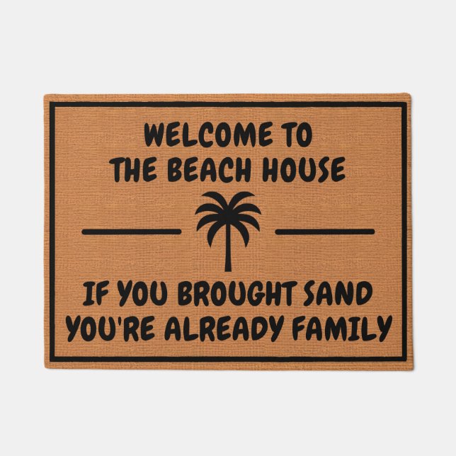 Funny Tropical Spaß Beach House Rustikal Minimalis Fußmatte (Vorderseite)