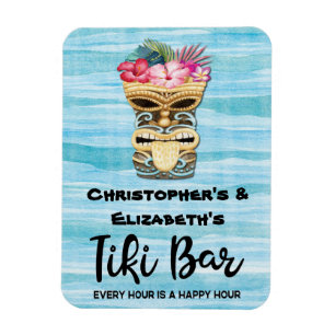 Funny Tropical Tiki Bar Mit Monogramm Schifffahrt Magnet