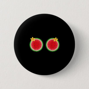 Funny Tropical Watermelon Slice Sommerferien Button