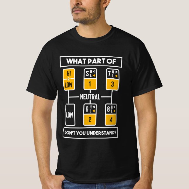 Funny Truck Fahrer Geschenk 18 Geschwindigkeit, wa T-Shirt (Vorderseite)