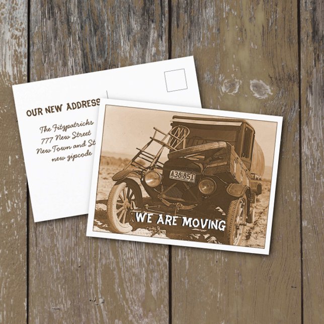 Funny Truck Moving Announcement der 1930er Jahre Postkarte (Von Creator hochgeladen)