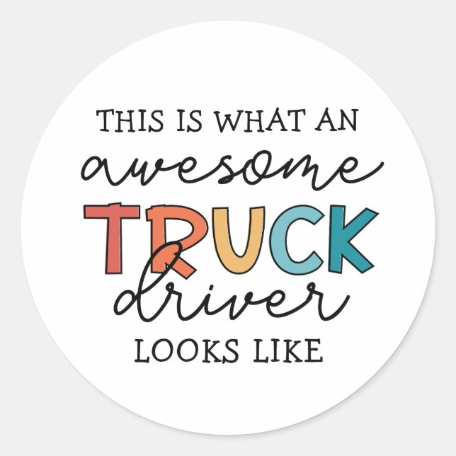 Funny Truck | Phantastischer Lastwagenfahrer Runder Aufkleber (Vorderseite)