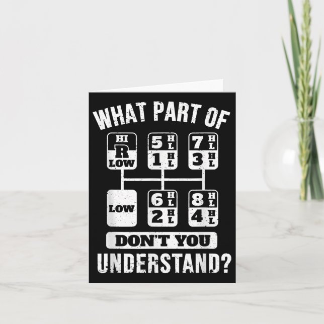 Funny Trucker Truck Fahrergetriebe Karte (Vorderseite)