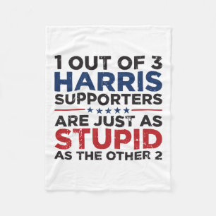 Funny Trump 1 von 3 Unterstützern von Kamala Harri Fleecedecke