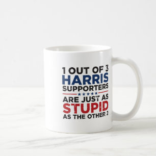 Funny Trump 1 von 3 Unterstützern von Kamala Harri Kaffeetasse