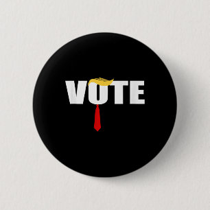 Funny Trump 2024 Abstimmung mit Trump Hair und Red Button