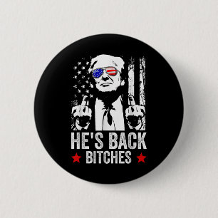Funny Trump 2024 Hes Back Es Trump 2025 Button