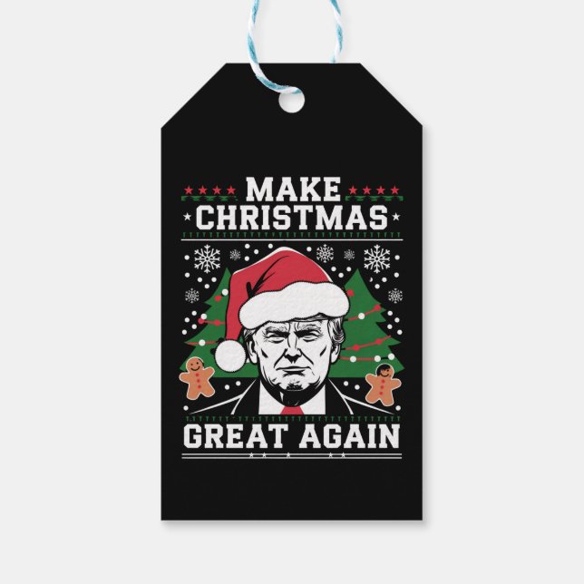 Funny Trump 2024 macht Weihnachten wieder großarti Geschenkanhänger (Rückseite)