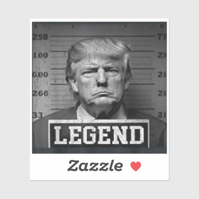 Funny Trump 2024 Mugshot Präsident Legend Aufkleber (Blatt)