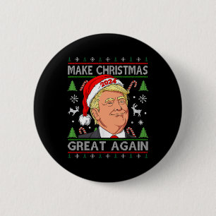 Funny Trump 2024 Weihnachten wieder großartig mach Button